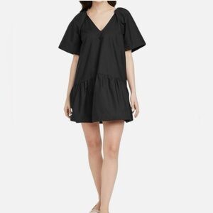 A new day Poplin v-neck Short Sleeve Mini Dress M